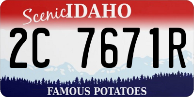 ID license plate 2C7671R