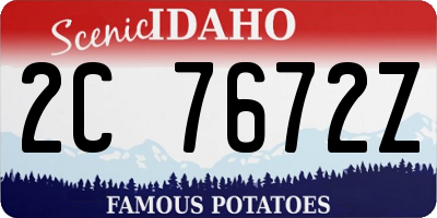 ID license plate 2C7672Z