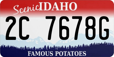 ID license plate 2C7678G