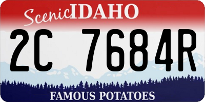 ID license plate 2C7684R