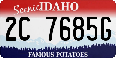 ID license plate 2C7685G