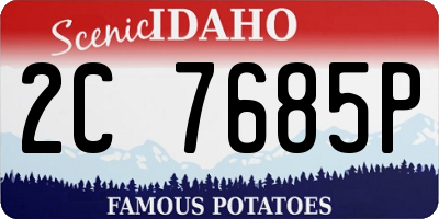 ID license plate 2C7685P