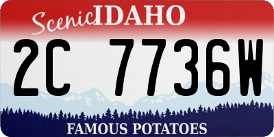ID license plate 2C7736W