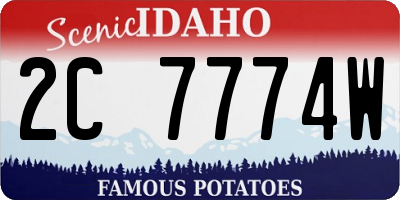 ID license plate 2C7774W