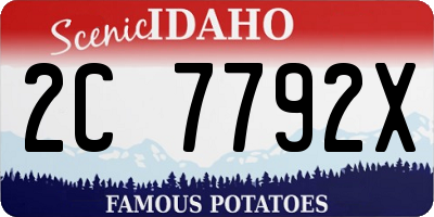 ID license plate 2C7792X