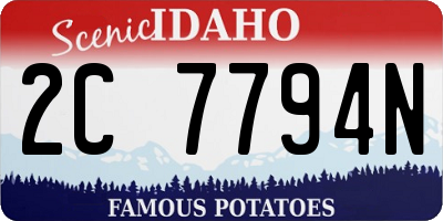 ID license plate 2C7794N