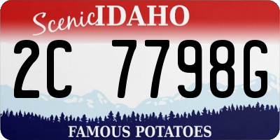 ID license plate 2C7798G