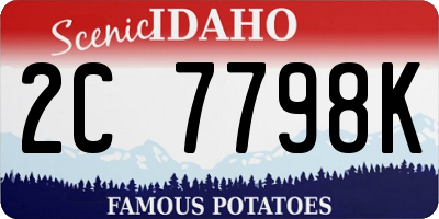 ID license plate 2C7798K