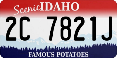 ID license plate 2C7821J