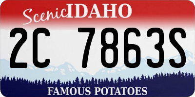 ID license plate 2C7863S
