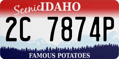 ID license plate 2C7874P