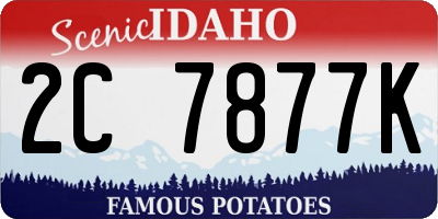 ID license plate 2C7877K
