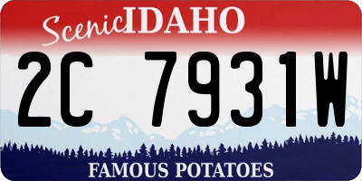 ID license plate 2C7931W