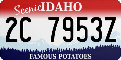 ID license plate 2C7953Z