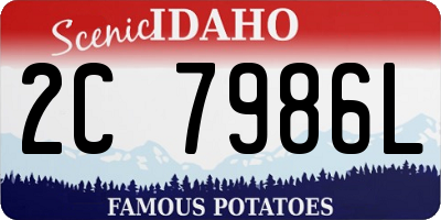 ID license plate 2C7986L