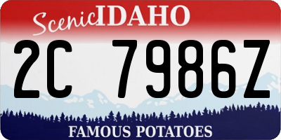 ID license plate 2C7986Z
