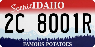 ID license plate 2C8001R