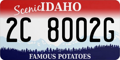 ID license plate 2C8002G