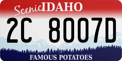 ID license plate 2C8007D