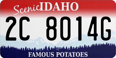 ID license plate 2C8014G