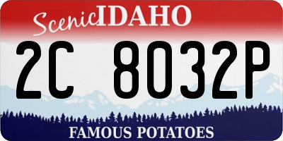 ID license plate 2C8032P