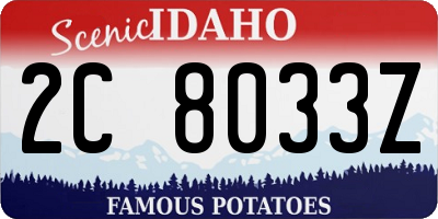 ID license plate 2C8033Z