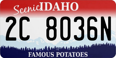 ID license plate 2C8036N