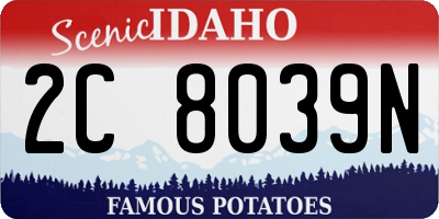 ID license plate 2C8039N