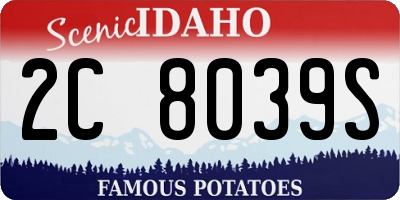 ID license plate 2C8039S