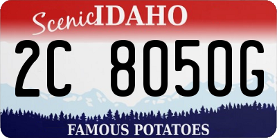 ID license plate 2C8050G