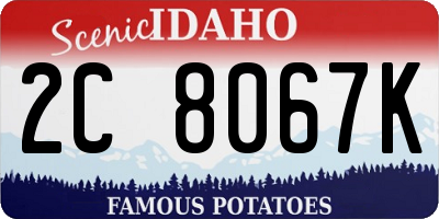 ID license plate 2C8067K
