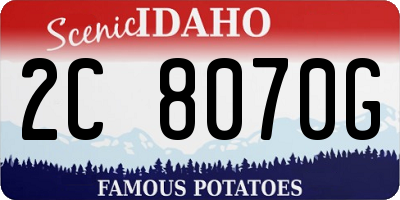 ID license plate 2C8070G