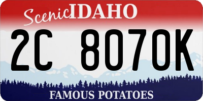 ID license plate 2C8070K