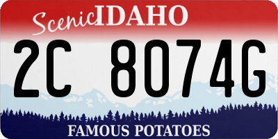 ID license plate 2C8074G