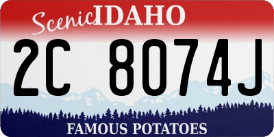 ID license plate 2C8074J