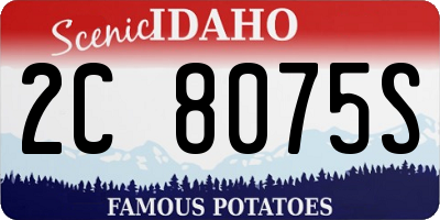ID license plate 2C8075S
