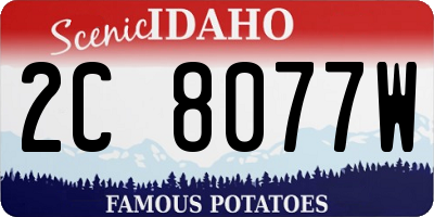 ID license plate 2C8077W
