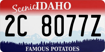 ID license plate 2C8077Z