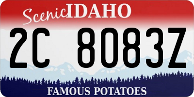 ID license plate 2C8083Z