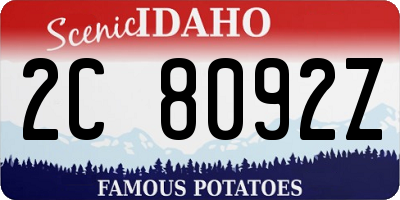 ID license plate 2C8092Z