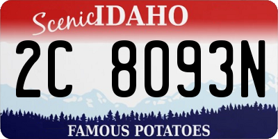 ID license plate 2C8093N