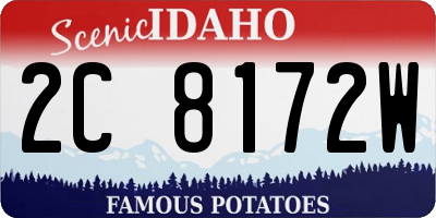ID license plate 2C8172W