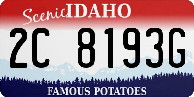 ID license plate 2C8193G