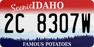 ID license plate 2C8307W