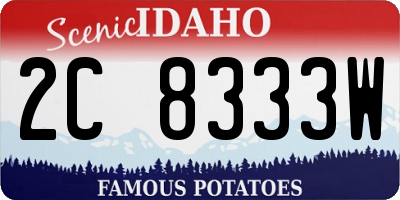 ID license plate 2C8333W