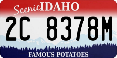 ID license plate 2C8378M