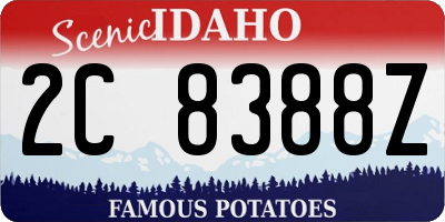 ID license plate 2C8388Z
