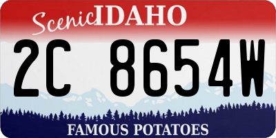 ID license plate 2C8654W