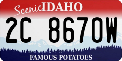 ID license plate 2C8670W