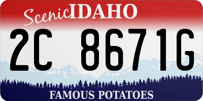 ID license plate 2C8671G